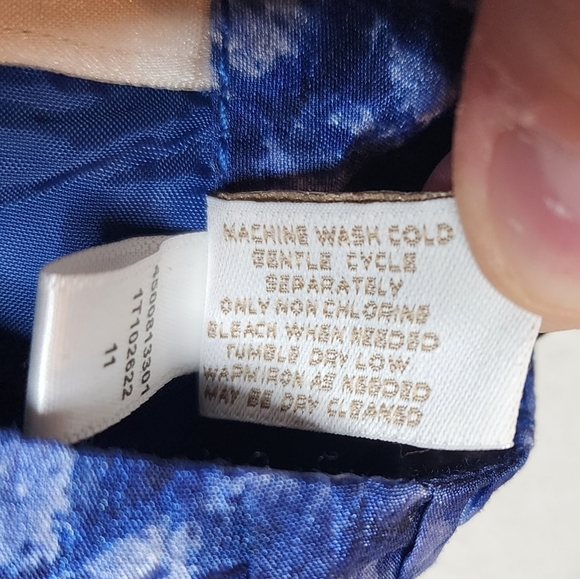 Chico's ruched blue zip blazer jacket - Picture 6 of 17